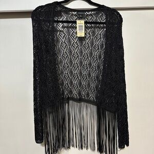 Torrid Black Lace Fringe Cardigan new with tags